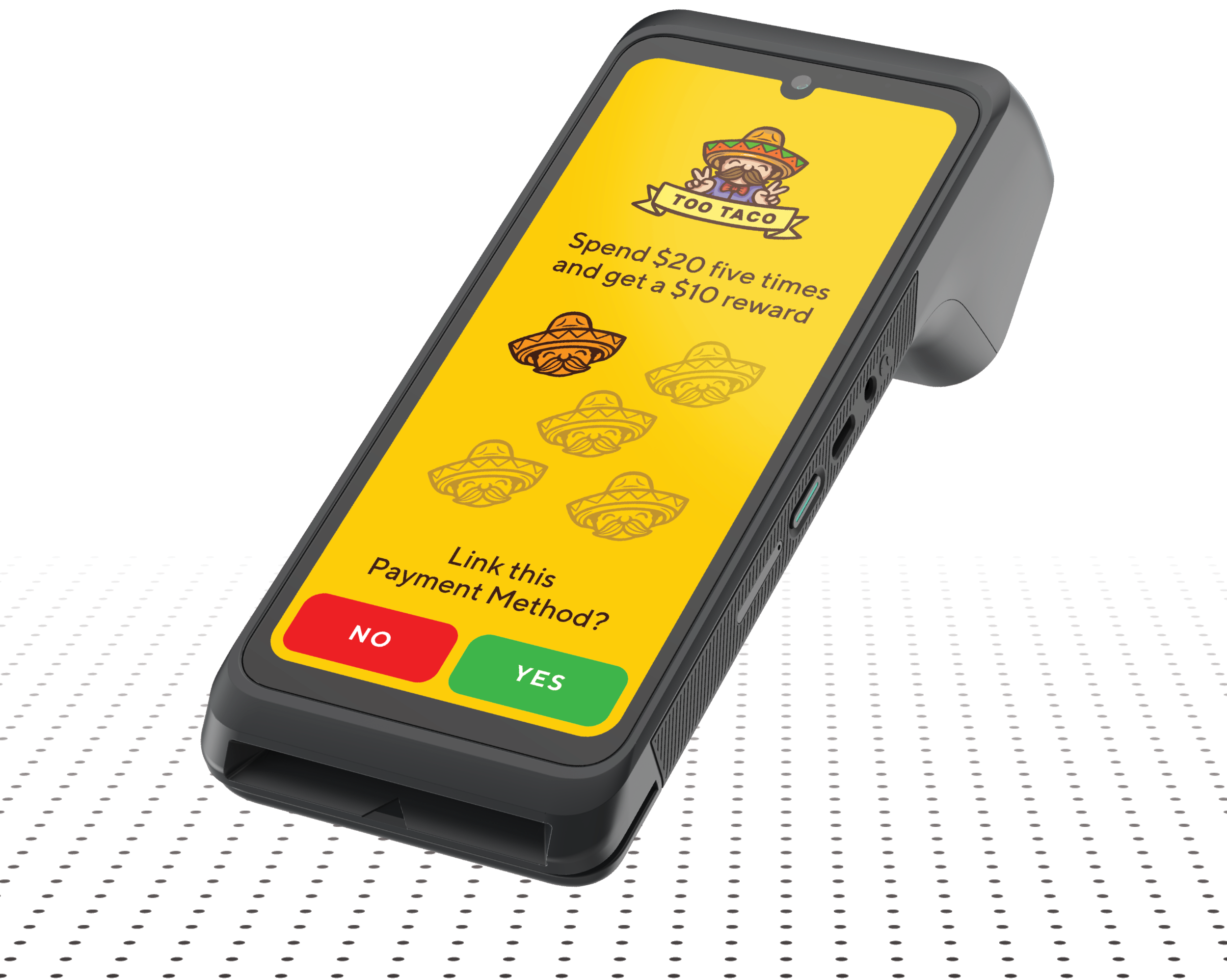 Verifone Victa Mobile device with Payment Loyalty's punch card program