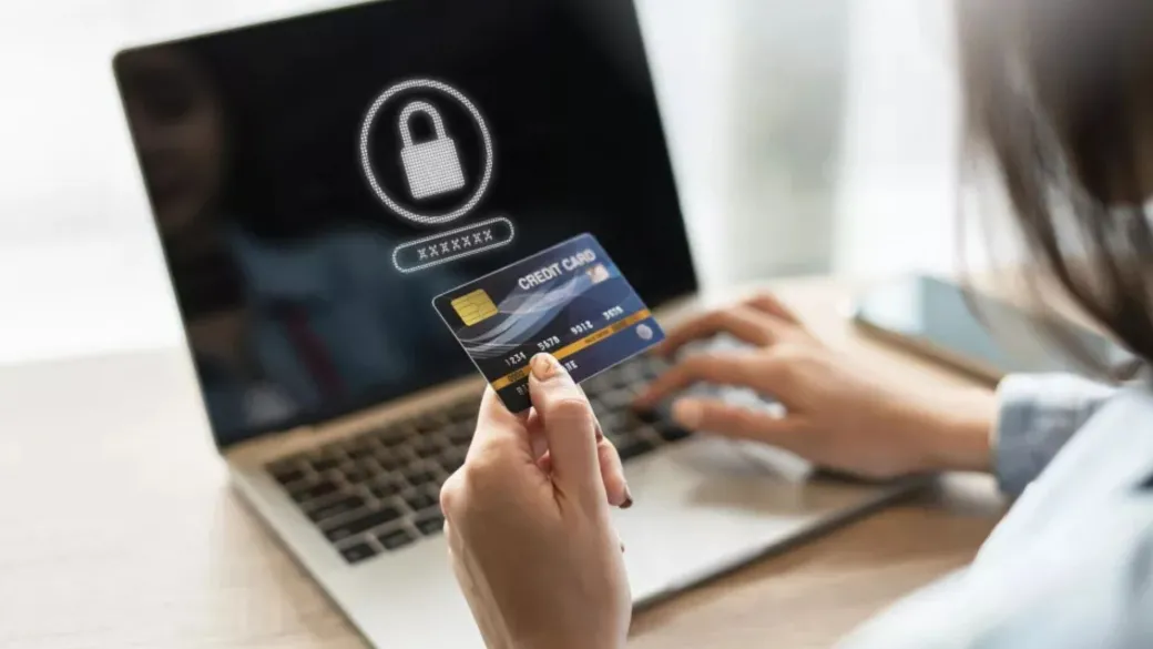 detail fraud management and compliance woman with card