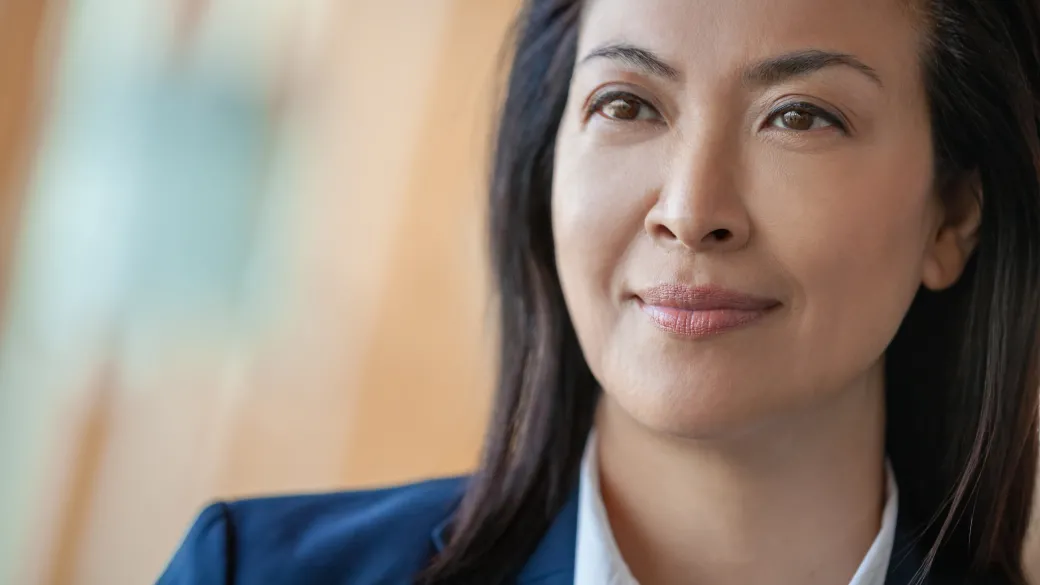 Business woman with subtle smile