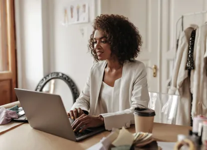 people cryptocurrency beautiful curly darkskinned woman white jacket