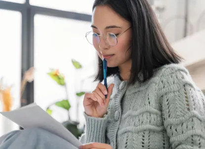 people third party connectors portrait woman writing letter