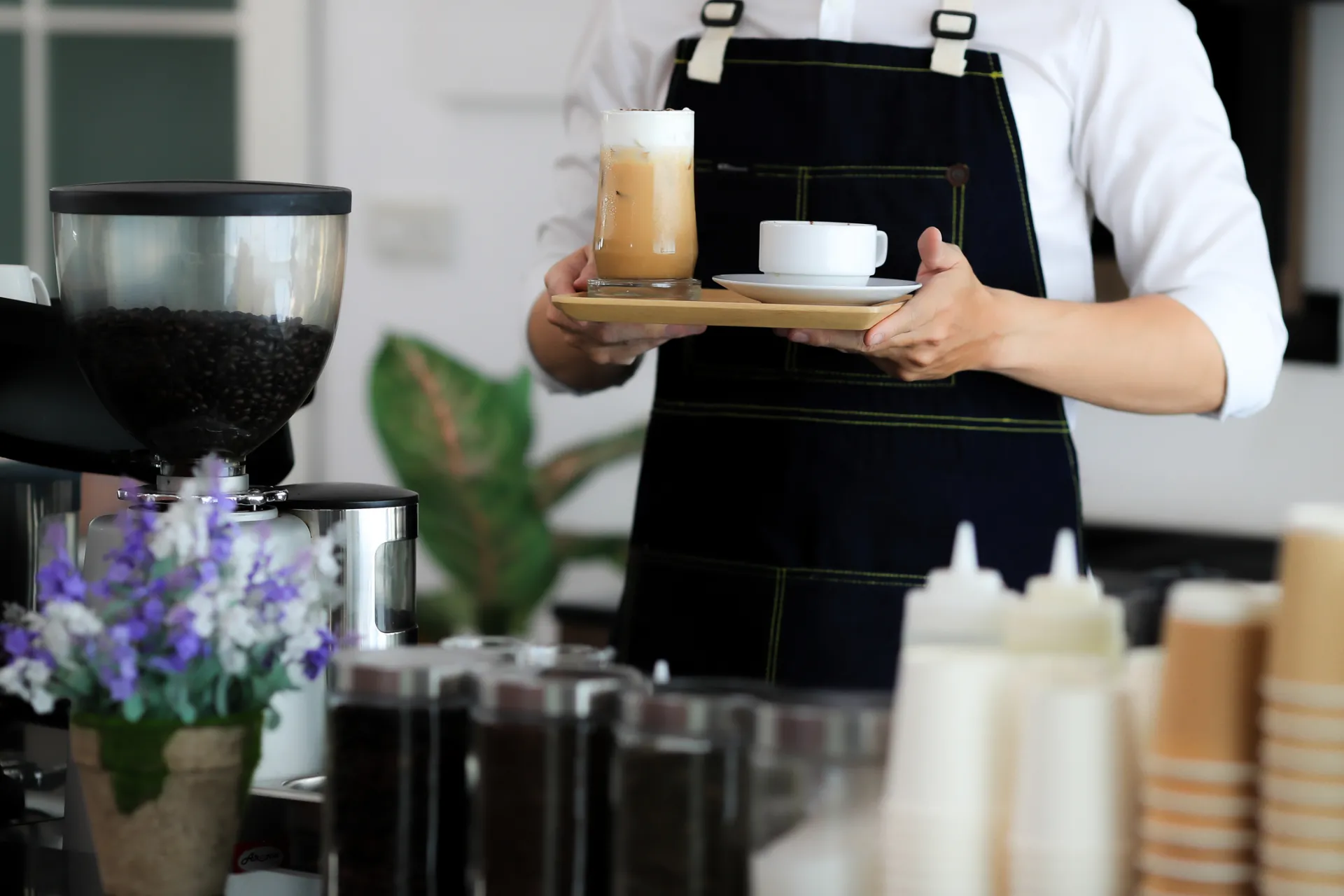 Server at hospitality station