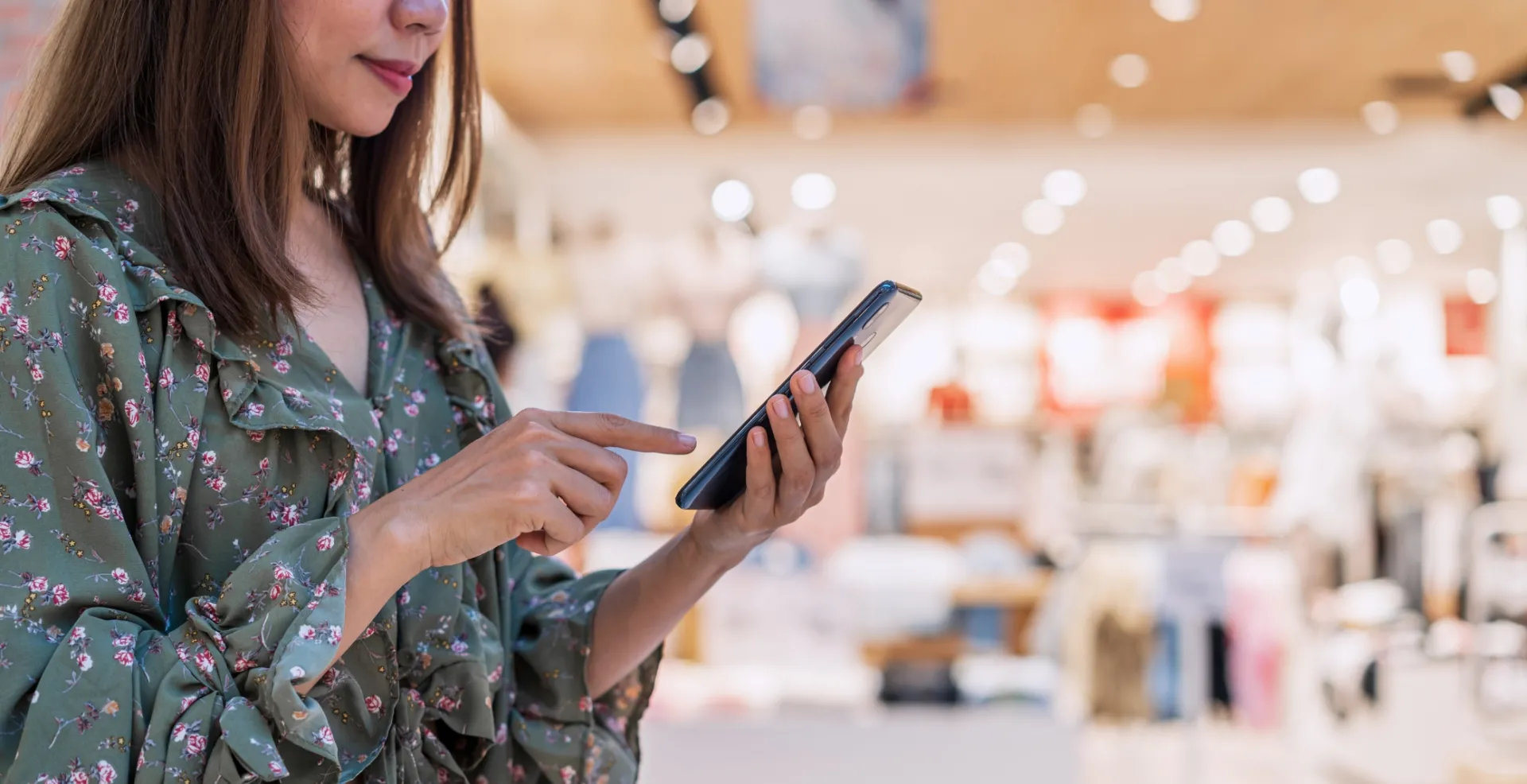 people omnichannel payments young asian woman with shopping bags