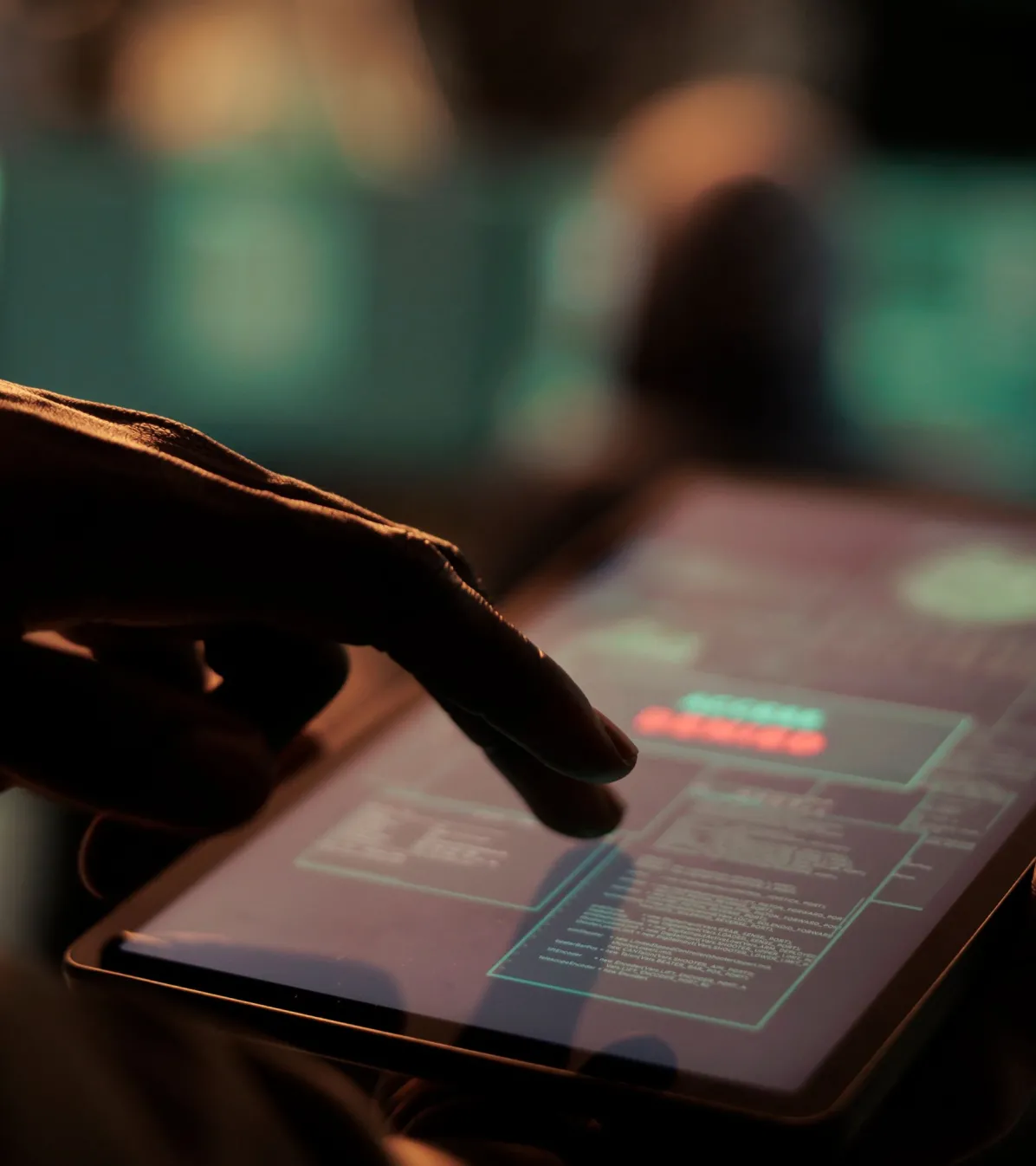 detail fraud management and compliance hand on tablet