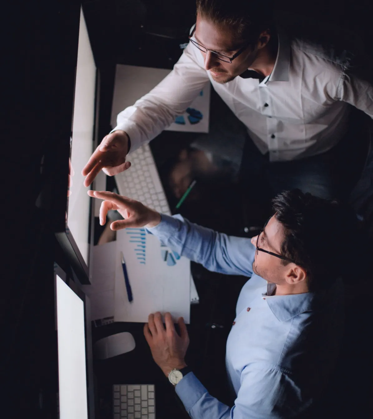 people reporting and analytics two men