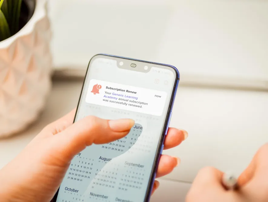 Subscription billing mobile notification