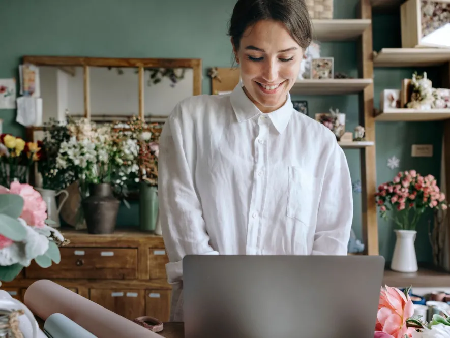 people payment gateway woman florist