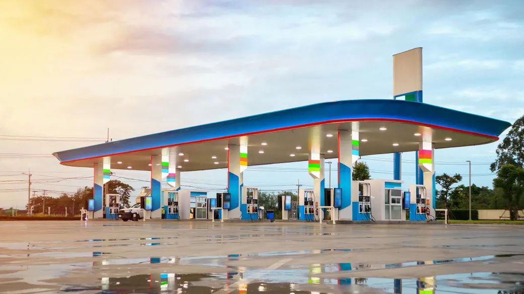 Gas fuel station sky sunset