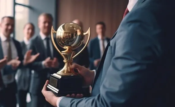 Business awarded trophey