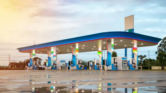 Gas fuel station sky sunset